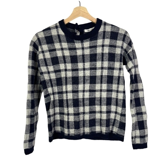 Madewell Plaid Button Back Knit Sweater XS - Picture 4 of 8